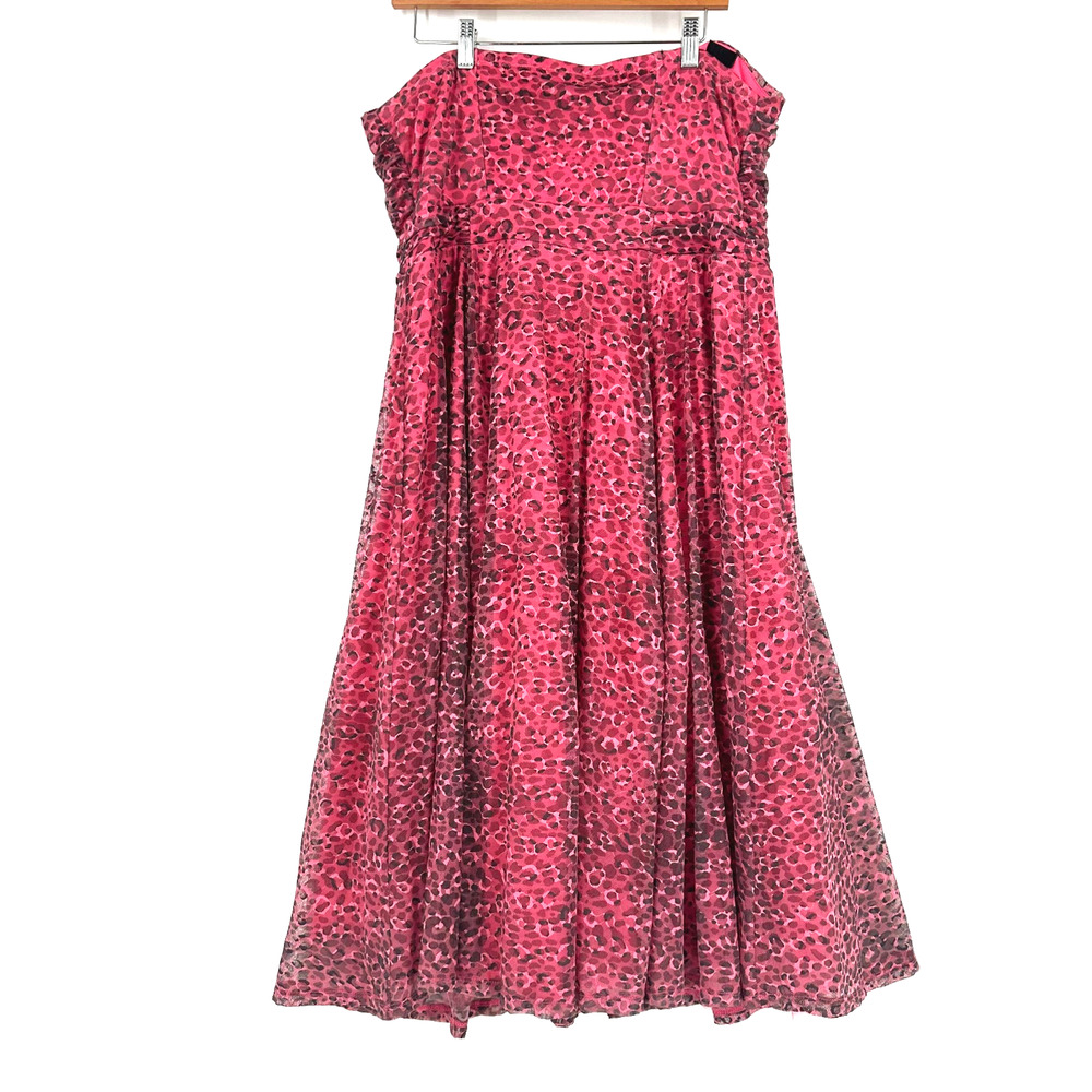 Betsey Johnson X Torrid Pink Tulle Leopard Midi Dress Size 16 Punk Grunge Alt - Picture 6 of 11